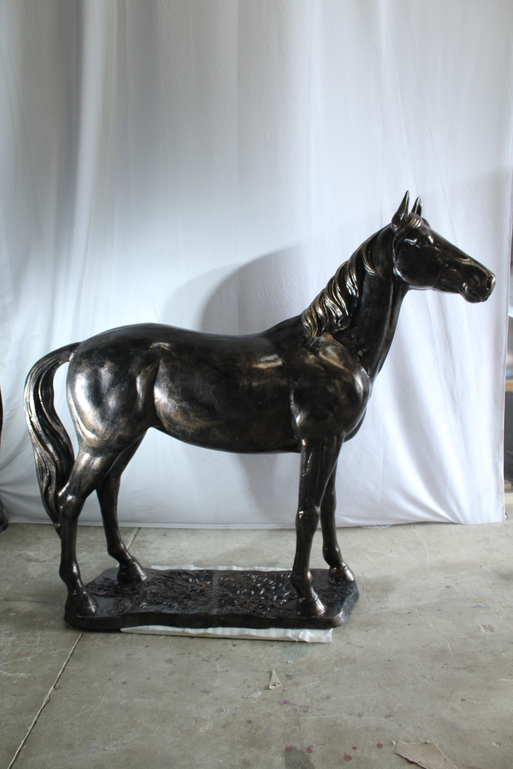 Nifao Majestic Aluminum Horse Statue Life Size Decorative Art – Garden Outdoor Decor Sculpture, 76"L x 19"W x 67"H