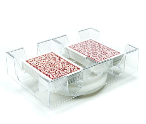 6 Decks Revolving Card Holder Toy Clear Plastic Playing Tray 6 Decks Games 