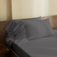 thumbnail image 4 of 4 Piece Corner Ruffle Sheet Set, 6" Inch Corner Ruffle On Flat Sheet And Pillowcases, 15 Inch Deep Pocket, 100% Egyptian Cotton, 800 TC, Queen Size, Solid Dark Grey, 4 of 6