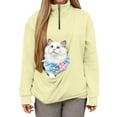 thumbnail image 4 of Gyujnb Quarter Zip Fleece Pullover with Kangaroo Pocket, Hoodless Soft Lounge Sweater for Pet Carrying Sling, Comfortable Casual Womens Top,Size:M, 4 of 9