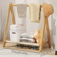 thumbnail image 2 of golytefs Wood Clothes Rack Foldable Clothing Rack Garment Rack For Entryway And Bed Room, 2 of 9