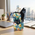 thumbnail image 7 of SEANATIVE Dual Compartment Eyeglasses Case Zipper Sunglasses Pouch Shockproof Lightweight Travel Eyewear Organizer Portable Glasses Pouch for Work Vacation Trips, Cute Cat Daisy, 7 of 7