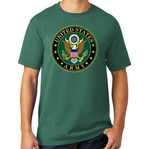 Mens US Army Insignia Cotton Tee Shirt, XL Nordic Green