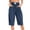 Navy, variant on Bloomae Bermuda Shorts for Women Loose Fit Casual Knee Length Elastic High Waist Baggy Pleated Short Pants Trendy Cozy Beach Vacation Boho Shorts with Pockets