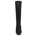 thumbnail image 2 of BLISSFUL STEP Women's Knee High Boots Side Zipper Faux Suede Block Chunky Heels Black 5.5, 2 of 8