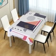 thumbnail image 4 of Yayeee Tablecloths 54" x 54" Rectangle Wrinkle Resistant Party Table Cover, White Simple Shapes, 4 of 8