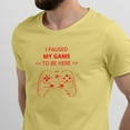 thumbnail image 2 of Greenyef Graphics I Paused My Game to Be Here Gamer Gift Funny Tee Men's T-Shirt Style-42 (Cornsilk & Red, Large), 2 of 6