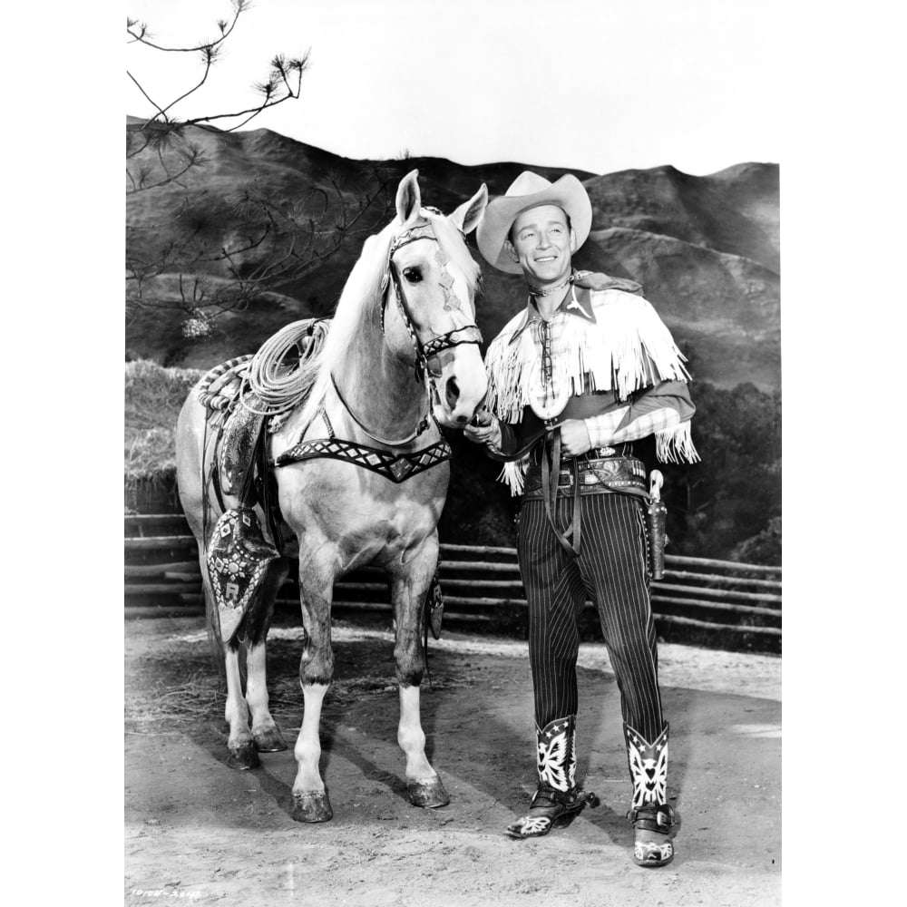 Roy Rogers in a cowboy costume with a horse Photo Print Item