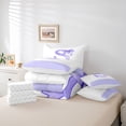 thumbnail image 6 of jejeloiu Cute Kawaii Bowknot 7-Piece Twin Bedding Sets,Purple Letter C Bedding Comforter Set For Girls Reversible, 6 of 8