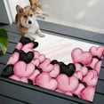 thumbnail image 3 of 2x3 Ft Entryway Area Rug, Valentine's Day Kitchen Rug Runner Washable Floor Mat, Romantic Love Heart Ballons Pink and Black Non Slip Indoor Door Mat Throw Carpet for Bathroom Living Room Bedroom, 3 of 8