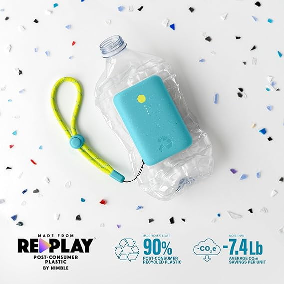 Nimble Champ 10000 mAh 20W PD Battery Dual USB-C Shorebreak Blue