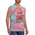 thumbnail image 2 of Daiia Pastel Pink Beach Cafe Printed Men's Tank Tops,Casual Soft Sleeveless Gym Muscle Shirts Bodybuilding Tee-Large, 2 of 8