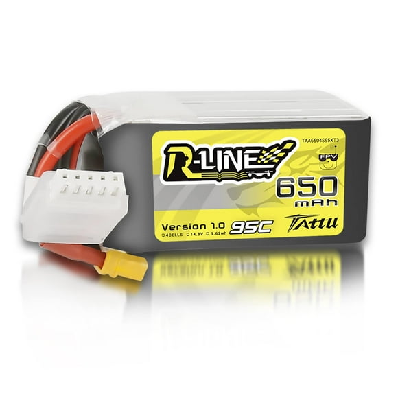 TATTU 4S LiPo Battery 650mAh 14.8V 95C 4S Lipo Battery with XT30 Plug for Multi Rotor FPV from Size 90 to 180 Torrent 110 Lizard 95