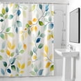 thumbnail image 4 of Eucalyptus Leaf Fabric Shower Curtain Watercolor Leaves Washable Shower Curtains for Bathroom, Waterproof Bath Curtain with Hooks Home Decor 36x72in, 4 of 8
