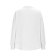 thumbnail image 4 of XuJwPNcy Fall Outfits for Women Long Sleeve Shirts Collared V Neck Basic Tee Dressy Casual Winter Blouses Knit Tunic Tops（White,Small), 4 of 5
