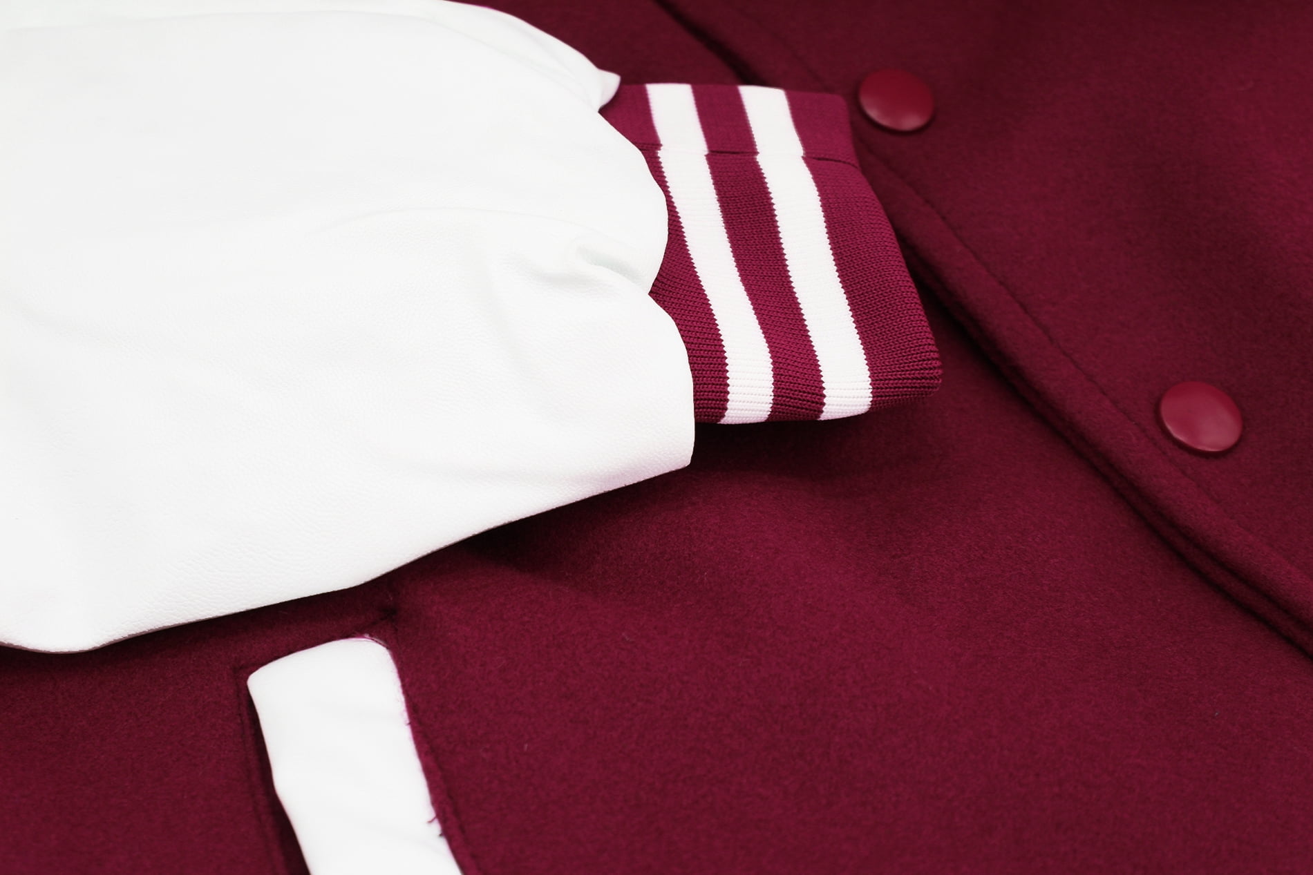 Men's Classic Two Tone Snap Button College Sports Letterman