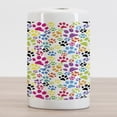 thumbnail image 2 of Dog Ceramic Toothbrush Holder, Colorful Little Paws Steps Art Cartoon Unusual Traces Design, Decorative Versatile Countertop for Bathroom, 4.5" X 2.7", Purple Blue Green, by Ambesonne, 2 of 4
