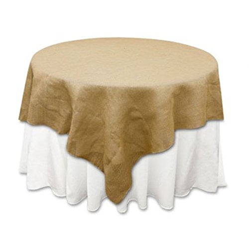 5 Burlap Tablecloths 90 inch Round Premium Natural Refined Jute Wedding Overlays