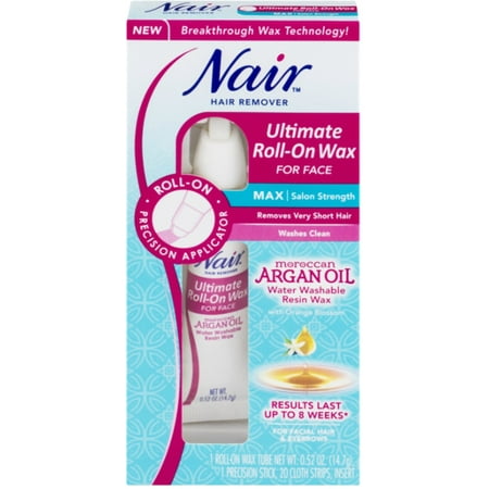 2 Pack Nair Argan Oil Ultimate Roll On Hair Remover Wax Face