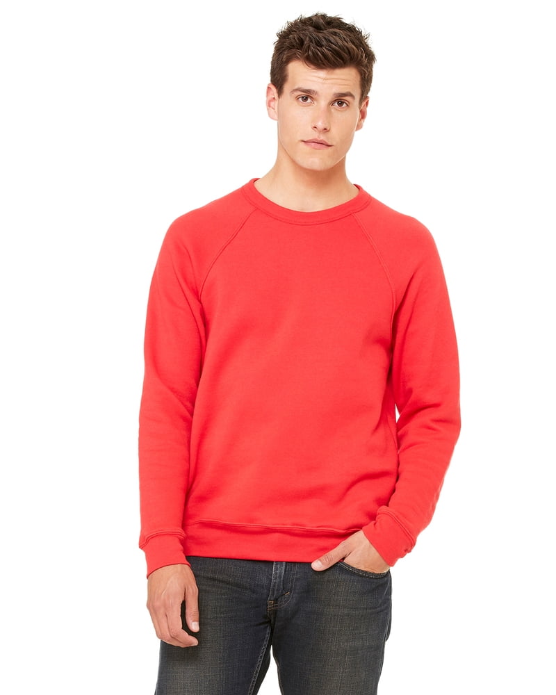 BELLA+CANVAS Adult Crew Neck Personalized Sweatshirt, Create your own Designs, Red, Medium, Unisex