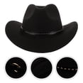 thumbnail image 2 of Sombrero de vaquero para mujer y hombre, sombrero de vaquera occidental, sombrero para exteriores, sombrero de fiesta, accesorio para fotos, 2 of 5