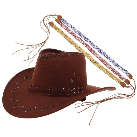 Masteelf 1 Set Sparkling Cowgirl Hat For Women Wide Brim Hat Fishing And Outdoor Activities Hat Stylish And Functional Summer Hat