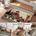 thumbnail image 5 of Area Rug 2 x 3 Ft, Brown Farmhouse Indoor Accent Bathroom Rugs for Kitchen/Laundry Room, Vintage Country Animals Wood Grain Plaid Washable Non-Slip Runner Floor Mat for Entryway, Living Room, 5 of 8