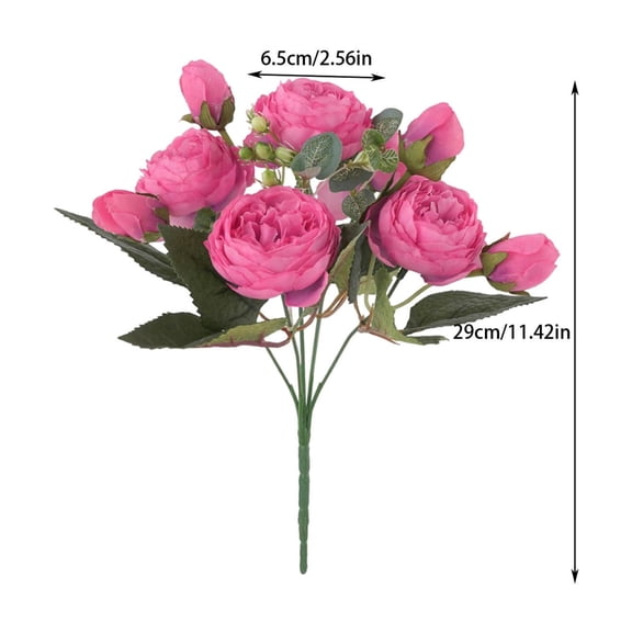 Yaoyar Red Peonies Silk Flowers Faux Peony Flowers Red Fake Peonies Flowers Artificial for Decorations for Wedding Bouquets Bridal Shower Decorations Home Office Party Decor