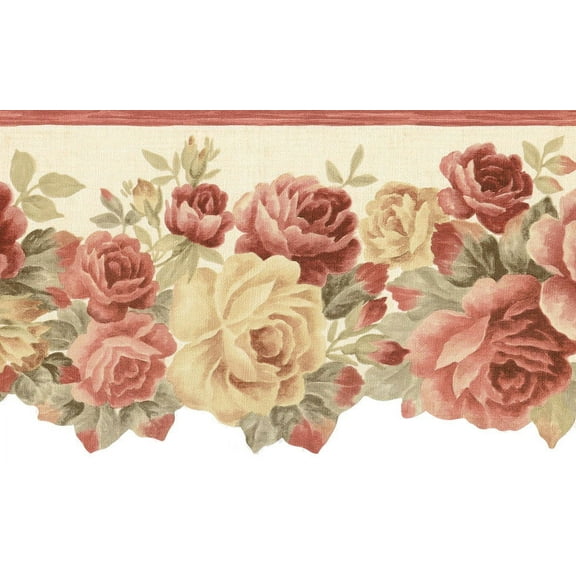 Norwall Floral Rose, Stain Resistant Wallpaper