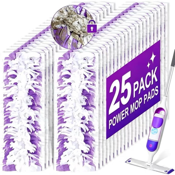 25 Count Disposable Powermop Refills for PowerMop Pads,Multi-Surface Replacement Wet Pads Refill on All Finished Floors