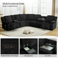 thumbnail image 3 of Power Reclining Sectional Recliner With Wireless Charging, Faux Fur Reclining Sectional Couch Sofa Electric Sectional Recliner USB Port, Cup Holder, Storage Console For Living Room, 3 of 6