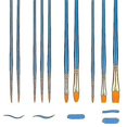thumbnail image 3 of Basics Art Paint Brush Set Nylon Oil Brush Set For Artists Adults Kids, 3 of 5