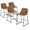 Brown 23 Inch - 4 PCS, variant on 23'' Counter Height Bar Stools Bar Chairs Set of 2 Modern PU Leather Bucket Chairs with Back Soft Foam Filled Metal Frame Bar Stools with Footrest for Pub, Bistro, Kitchen, White