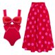 thumbnail image 1 of MKLEKYY Trajes De Baño Mujer Women 1 Piece Swimwear+1 Piece Cover Up Two Piece Vintage Print Swimsuit Monokini Bikini 2 Piece Swimsuits Two Piece Tankini Set 952, 1 of 5