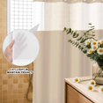 thumbnail image 3 of No Hook Shower Curtain, Pure Light Khaki Shower Curtains for Bathroom with See Through Top Window, Simple Solid Color Waterproof & Washable Bath Curtain 66"x72", 3 of 9