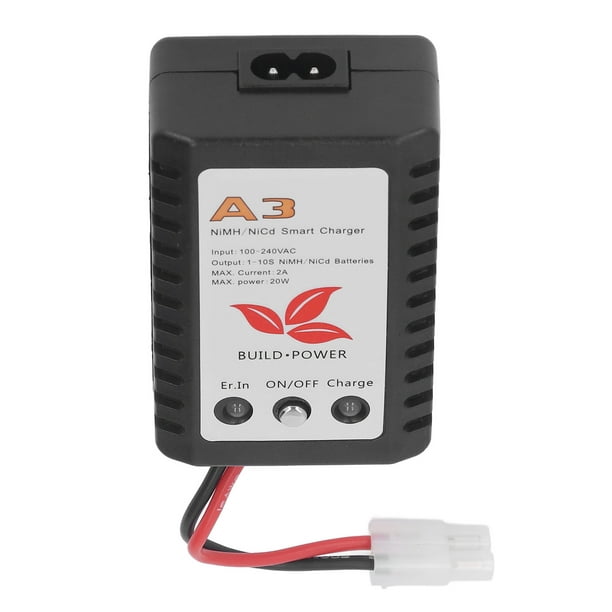 Chargeur De Batterie, Détection De Tension Automatique Facile à Connecter Chargeur  NiMH NiCd AC 110-240V 20W Avec Indicateur LED Pour Batterie 6V 7.2V 8.4V  9.6V Prise UE 