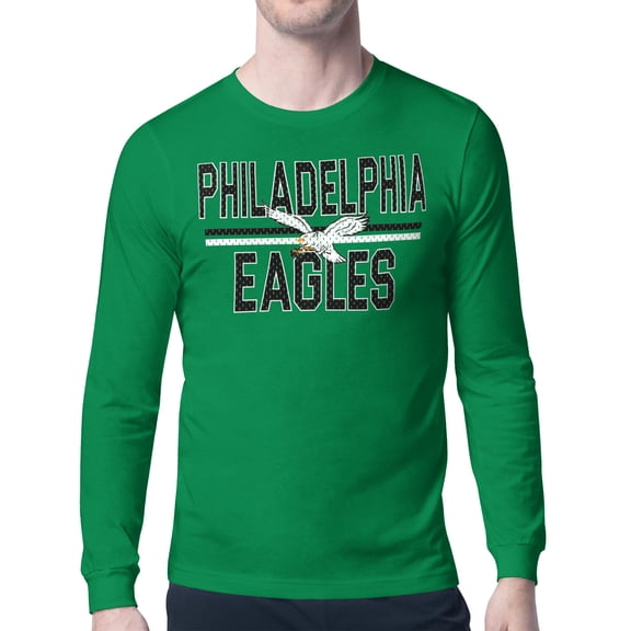 Men's Starter Kelly Green Philadelphia Eagles Retro Team Logo Long Sleeve T-Shirt