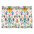 thumbnail image 7 of Yayeee Kitchen Curtains Tier Pair Light Filtering 27"x24" Rod Pocket Short Cafe Window Panel, Abstract Floral, 7 of 7