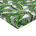 thumbnail image 2 of Ambesonne Boho Fitted Sheet, Banana Leaves Design, Twin Size, Pale Grey Hunter Green, 2 of 3