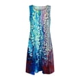thumbnail image 4 of SMihono Robe Maxi Bohème d'Été pour Femmes Grande Taille Décontractée Imprimée Col Rond Manches Courtes Ample Longueur Genou Robe de Plage Robe d'Été, 4 of 5