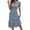 B_ Sky Blue, variant on SMihono Women's Summer Puff Short Sleeve Button Down Maxi Shirt Dress Casual Mid-Rise Eyelet Jacquard Long Dresses Navy M