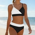 thumbnail image 2 of Purcolt Girls High Waisted Bikini Sets 2 Piece Color Block Swimsuits V Neck Adjustable Straps Bathing Suits Swimwear for Girl 5-16Y, 2 of 8