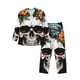 thumbnail image 1 of Fotbe Flower Horn Skull Pijama de Hombre con Estampado de Manga Larga, Conjunto de 2 Piezas, Ropa de Dormir Suave y Cómoda con Bolsillos-XX-Large, 1 of 7
