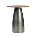 thumbnail image 7 of JONATHAN Y Otto 18" Modern Rustic Round Wood/Metal Accent Table, Honey Wood/Oxidized Nickel, END5001A, 7 of 7