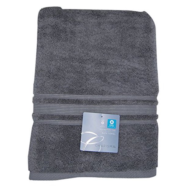Charisma Bath Towel 100 Percent Hygro Cotton, 30 x 58 Inch Gunmetal