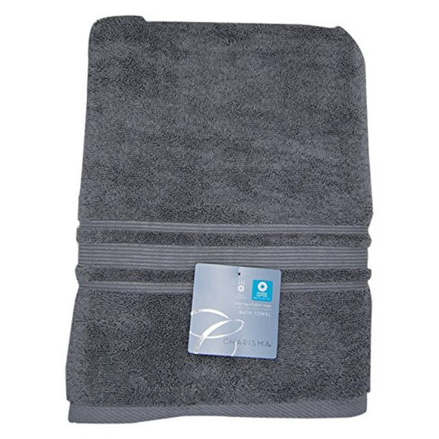 Charisma Bath Towel 100 Percent Hygro Cotton, 30 x 58 Inch Gunmetal