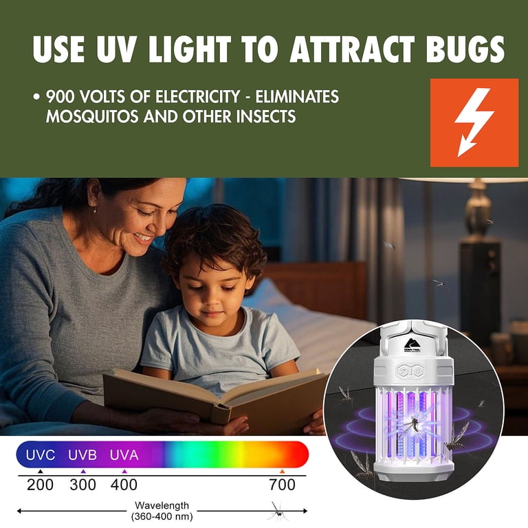 Ozark Trail Grey Bug Zapper LED Lantern with Rechargeable Battery
