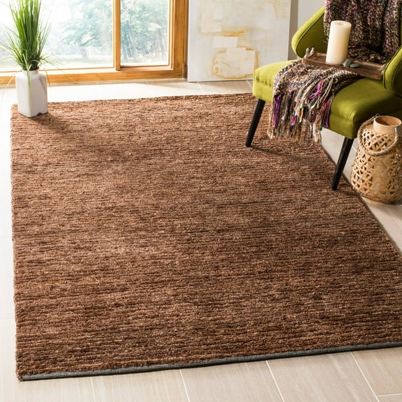SAFAVIEH Organic Frazier Striped Braided Jute Area Rug, Brown, 6' x 9'