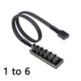 thumbnail image 1 of PWM Fan Hub 1 to 5/6 PC CPU Cooling 4PIN Fan Power Cable Hub Adapter Sleeved Case Splitter for Computer Cooler Case Fans 1 to 6 Fan HUB, 1 of 5
