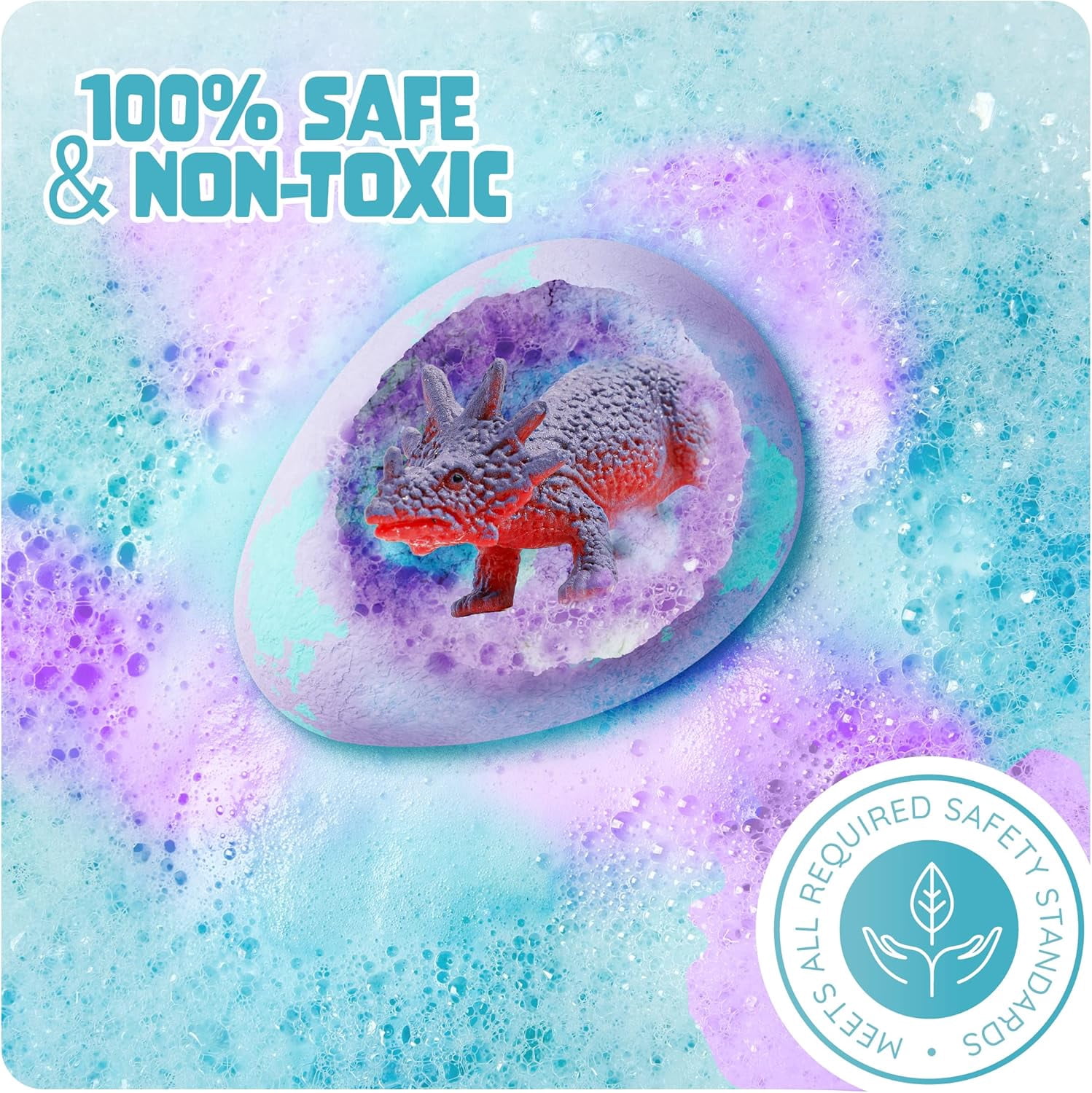 Dino Egg Bath Bombs for Kids, Easter Basket Stuffers, Bath Bomb with Surprise Inside, Dinosaur Toys for Boys and Girls Ages 6-8 Years Old